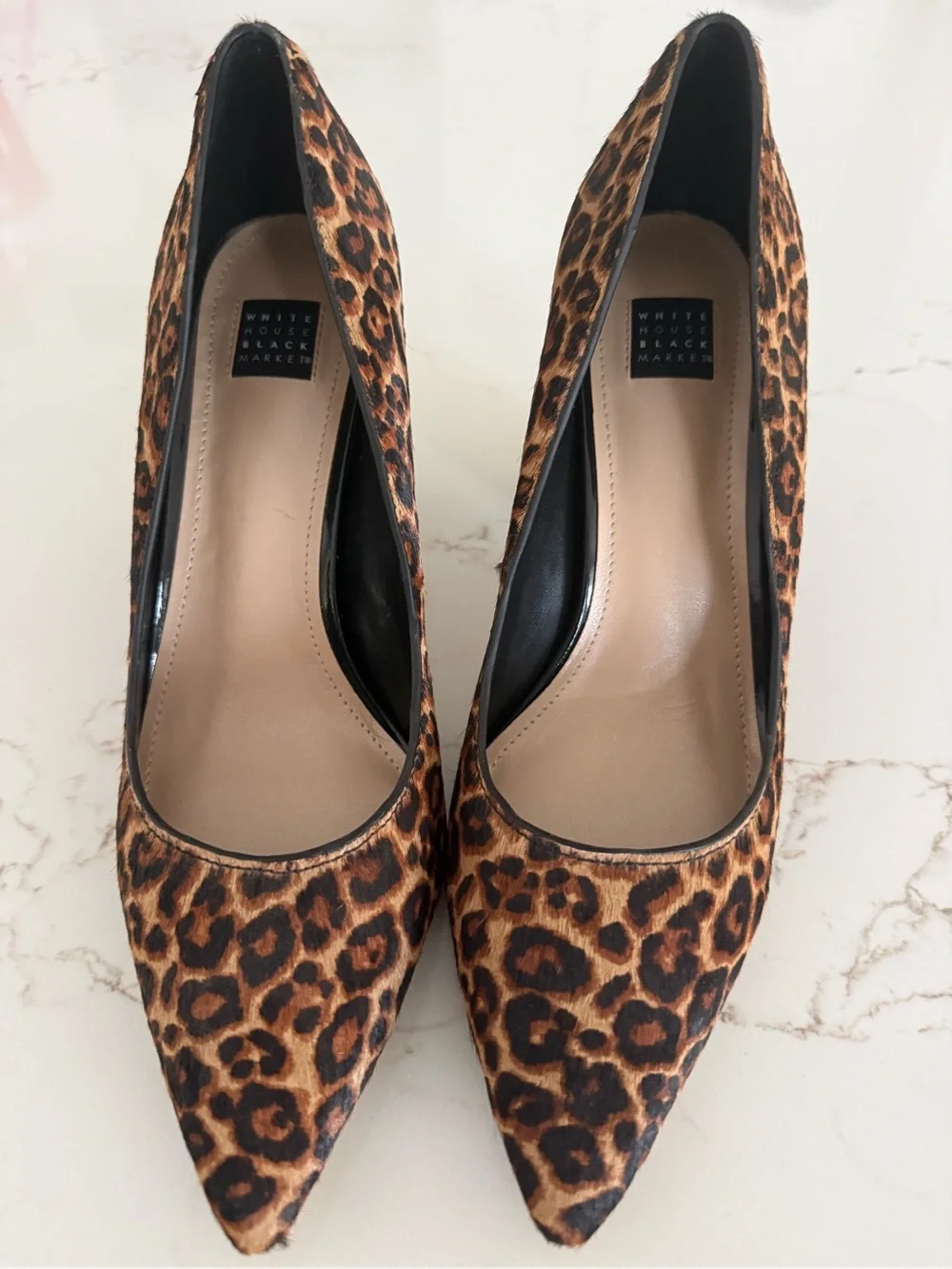 Never worn!! White House Black Market Leopard Print Pointed-Toe Pumps - Brown